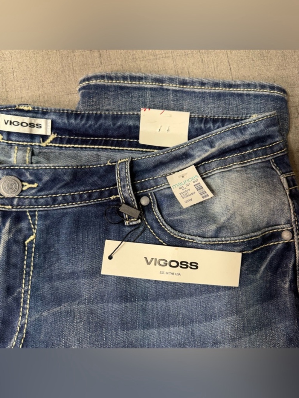 Vigoss Heritage Fit Mid Rise Capri Jeans Size 22 NWT - Picture 11 of 12
